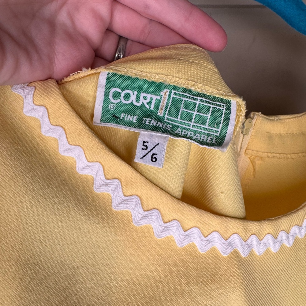 Vintage 1970’s Court 1 Yellow Pleated Tennis Dress - Picture 2 of 6